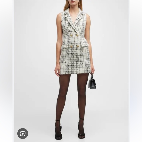Alice & Olivia Jordy double breasted tweed tuxedo dress - Picture 6 of 14